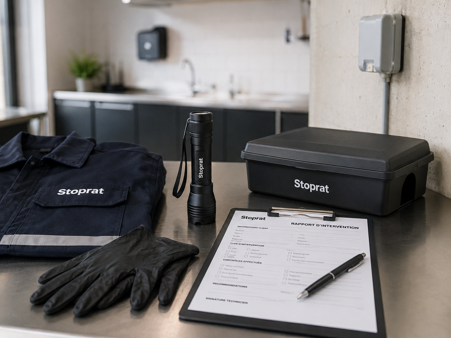 Matériel professionnel utilisé pour une intervention de dératisation urgente Matériel professionnel utilisé pour une intervention de dératisation urgente
